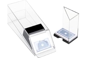 KVMORZE Blackjack Shoe and Discard Tray, Clear Acrylic Dispenser Discard Holder Trays for Blackjack Game, Blackjack Dealing Shoe Card Dispenser for Playing Cards, Poker Accessories (4 Deck)