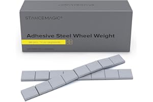 0.25oz 1/4oz - Gray Adhesive Stick On Wheel Weights, Easy Peel, Low Profile, Zinc Plated Steel Balancing Weights for Cars Bik