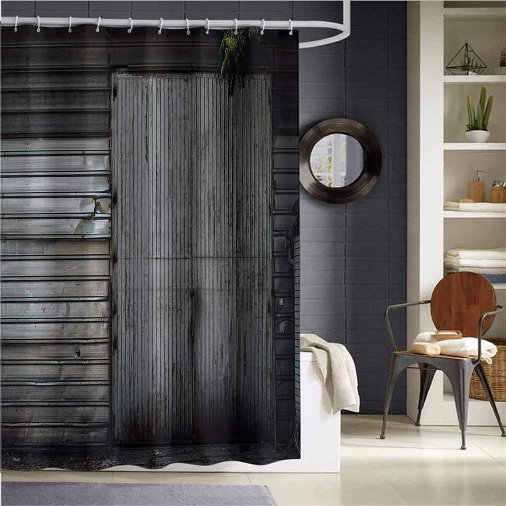 Industrial Tropical Shower Curtain Obsolete Zinc Plated