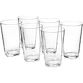 AOYITE 18-ounce Plastic Tumblers Water Juice Cups Dishwasher Safe BPA-free Clear Set of 6 Premium Quality Drinking Glasses