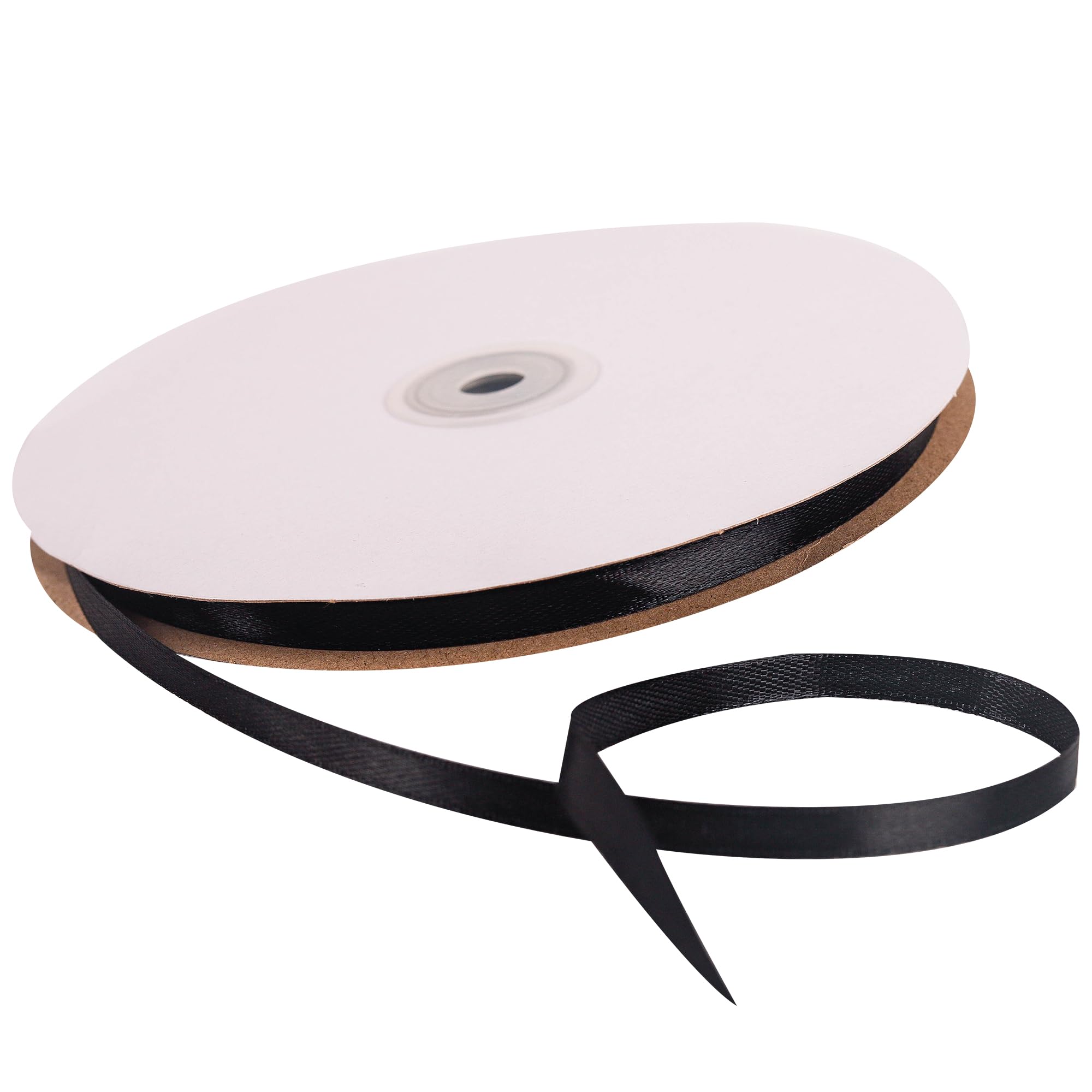 6mm Black Ribbon for Gift Wrapping 91M,Black Satin Ribbon Fabric 6mm Wrapping String for Crafting Hair Bow Christmas Cake Wedding Party Balloon Car Ribbon Decoration