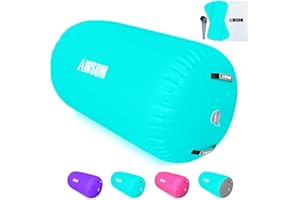 AWSUM 1 PCS Gymnastics Barrel Air Roller Inflatable Tumbling Mat Back Handspring Trainer for Octagon Mat Gym Gymnastics Equipment，No Electric Pump