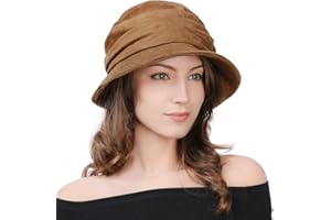 COMHATS 1920S Vintage Cloche Bucket Hat Packable Ladies Church Derby Party Fashion Floopy Winter 55-64CM