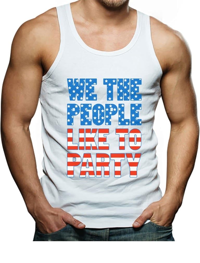 4th Of July We The People Like To Party Funny Patriotic Tank Top Singlet 4452 Shirts Jznovelty