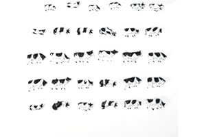 30Pcs 1 87 Scale Plastic Painted Cow Models for Railway Track Layouts and Model Farm Scenes HO Scale