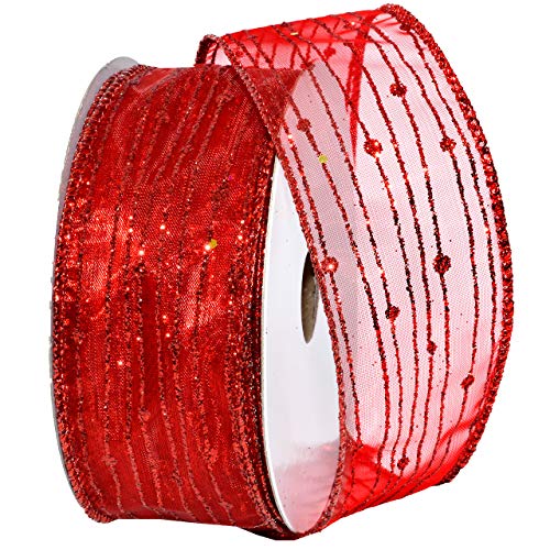 Morex Ribbon 7862 Twinkling Ribbon, Red