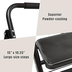 Wiberwi 2 Step Ladder Folding Step Stool for Adults