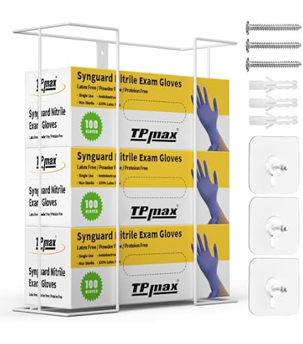 White Stainless Steel 4-Box Disposable Glove Dispenser - 22 1/4L x 3 3