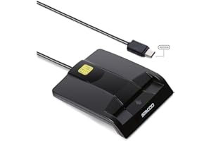 SAICOO Type C Smart Card Reader DOD Military USB-C Common Access CAC Card Reader, Compatible with Windows (32/64bit) XP/Vista/ 7/8/10, Mac OS X