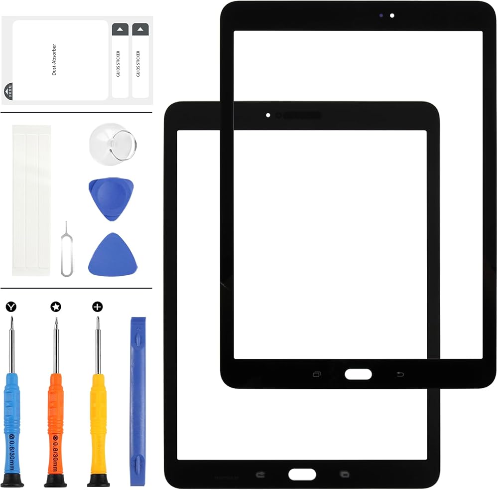 LADYSON Glass Screen for Samsung Galaxy Tab S3 T820 T825 9.7 inch Black with