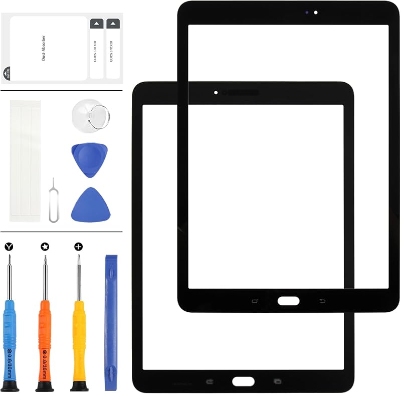 LADYSON Glass Screen for Samsung Galaxy Tab S3 T820 T825 9.7 inch Black with