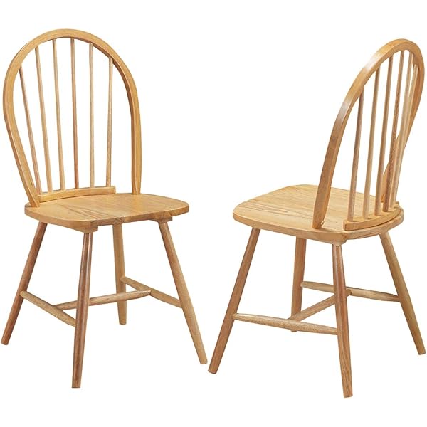 Amazon Com Giantex Set Of 2 Windsor Chairs Country Wood Chairs Vintage Armless Dining Room Furniture Nostalgia Arrow Back Dining Chairs Oak 2 Chairs