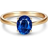 GONA 1/1.8/4/5.5CT Lab Grown Royal Blue Sapphire Ring for Women – Princess Diana Inspired & Classic Oval Styles, Tarnish-Resistant Silver, GRC Certified, Engagement, Anniversary & Gift Jewelry