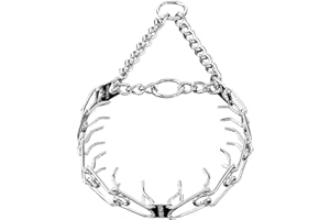 Herm Sprenger Chrome Plated Prong Dog Collar Ultra-Plus Pet Pinch Collar with Two O-Rings No-Pull Collar for Dogs Anti Pull Training Collar Made in Germany (23in x 3.2mm (Neck Size up to 19in))