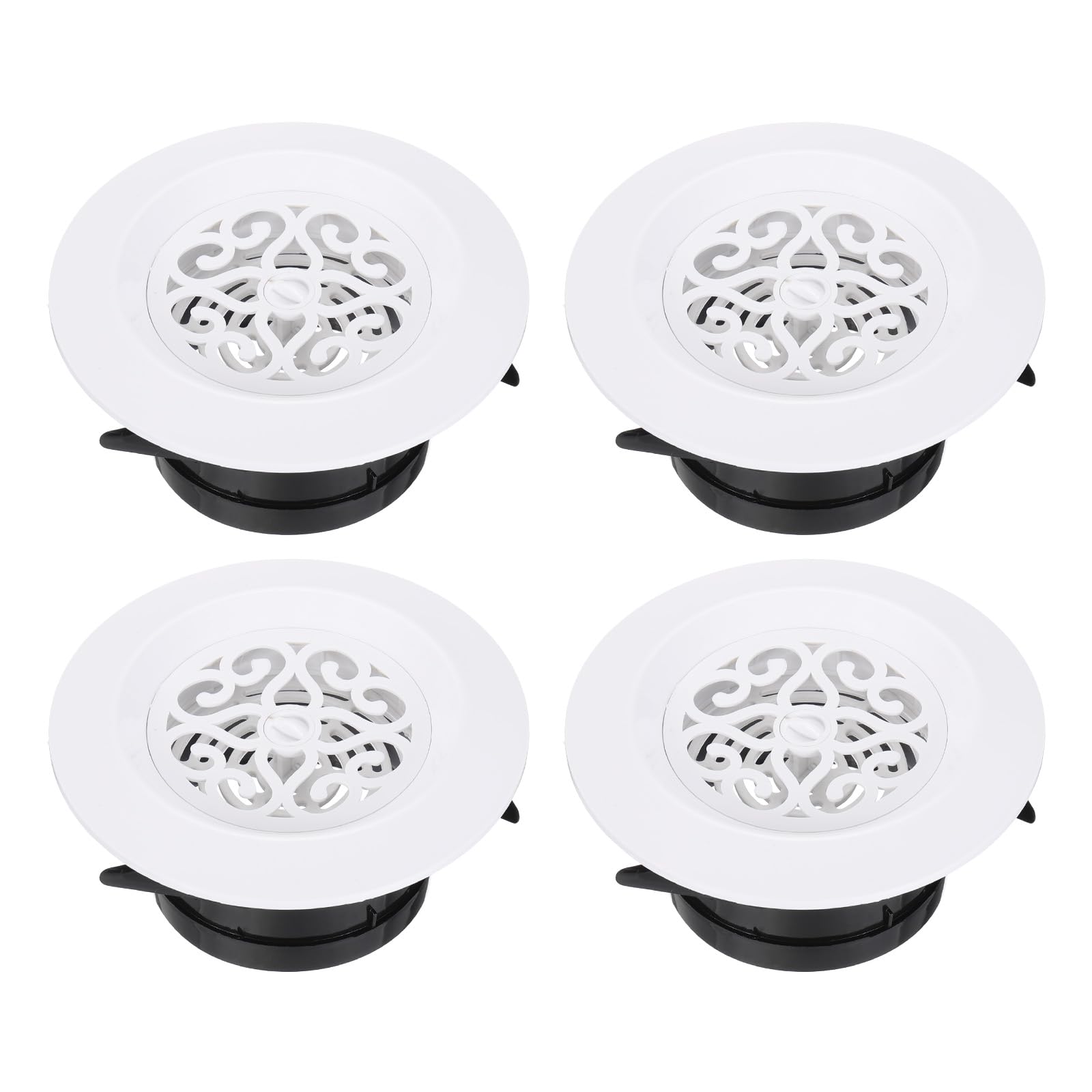 Photo 1 of PATIKIL 6 Inch Round Air Vent Cover, 4 Pcs ABS Louver Soffit Vents with Screen Adjustable Ceiling Diffuser Grill Cover for Bathroom Kitchen Home Office Ventilation