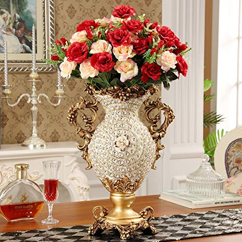 Europeanstyle Retro Resin Large Flower Vases for Living Dining Room