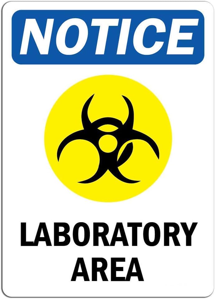 School laboratory signs Amazon.com: Aluminum Metal Sign tin Signs Q427 16x12inches, Notice