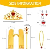 Vicloon Princess Costume Dress 9 Pcs Girls Yellow with Crown Wand Accessories view 7