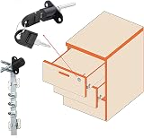 ZHIQIN 2-Piece Cabinet Plunger Drawer Lock for Wardrobe Black view 7