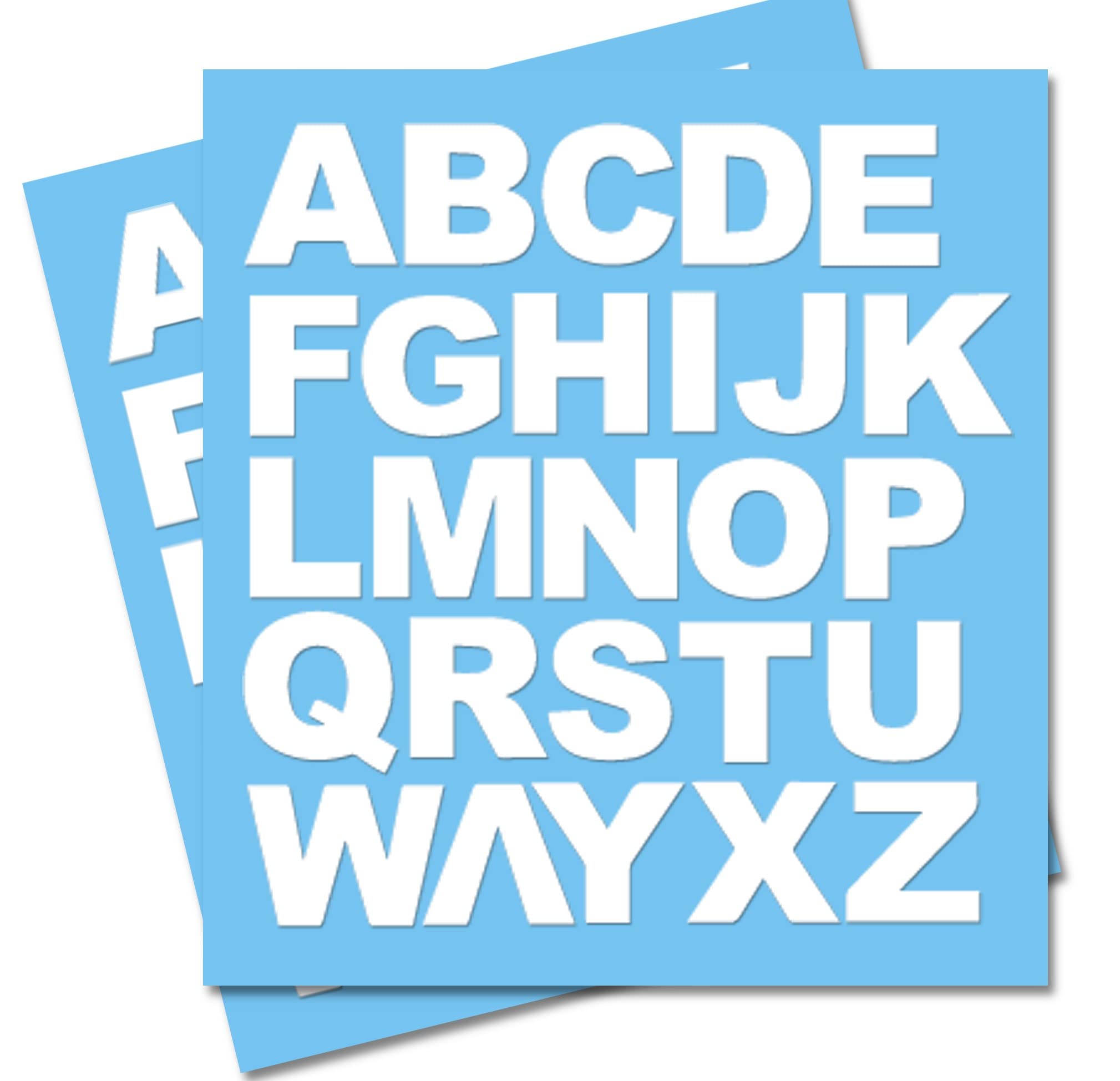 2 x Set of Giant White Letters Full Alphabet - Removable Self Adhesive Waterproof Durable Vinyl Stickers - Digitally Cut to the sticker Shape - size 100mm