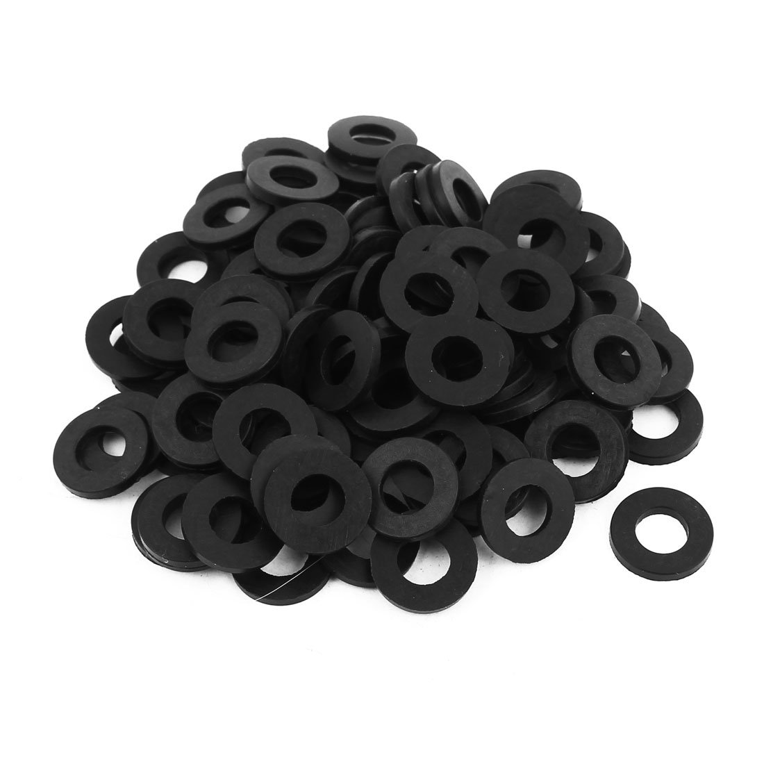 sourcingmap Rubber Flat Washers 16mm OD 8mm ID 2mm Thickness for Faucet Pipe Water Hose, Pack of 100