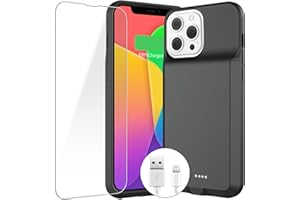 ZENEE Battery Case for iPhone 13/13 Pro/14/14 Pro, 2024 Upgraded 7000mAh Portable Extended Charger Case Cover for iPhone 13/13 Pro14/14 Pro Charging Case (6.1 inch)，Black