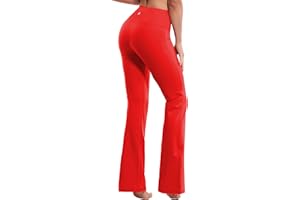 BUBBLELIME 29"/31"/33"/35"/37" 3 Styles Women's High Waist Bootcut Yoga Pants Basic/Out Pockets Tummy Control Workout Flare