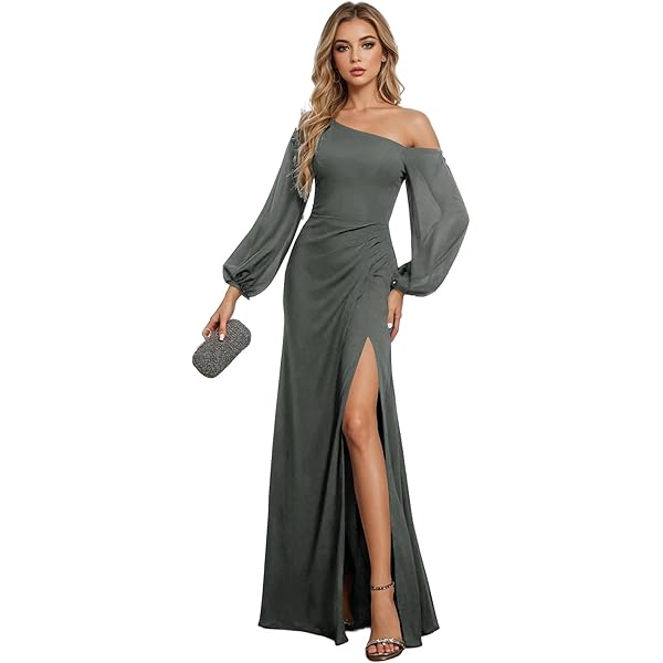 Betsy&adam グレーラメ　ドレス Betsy & Adam | Evening Dresses