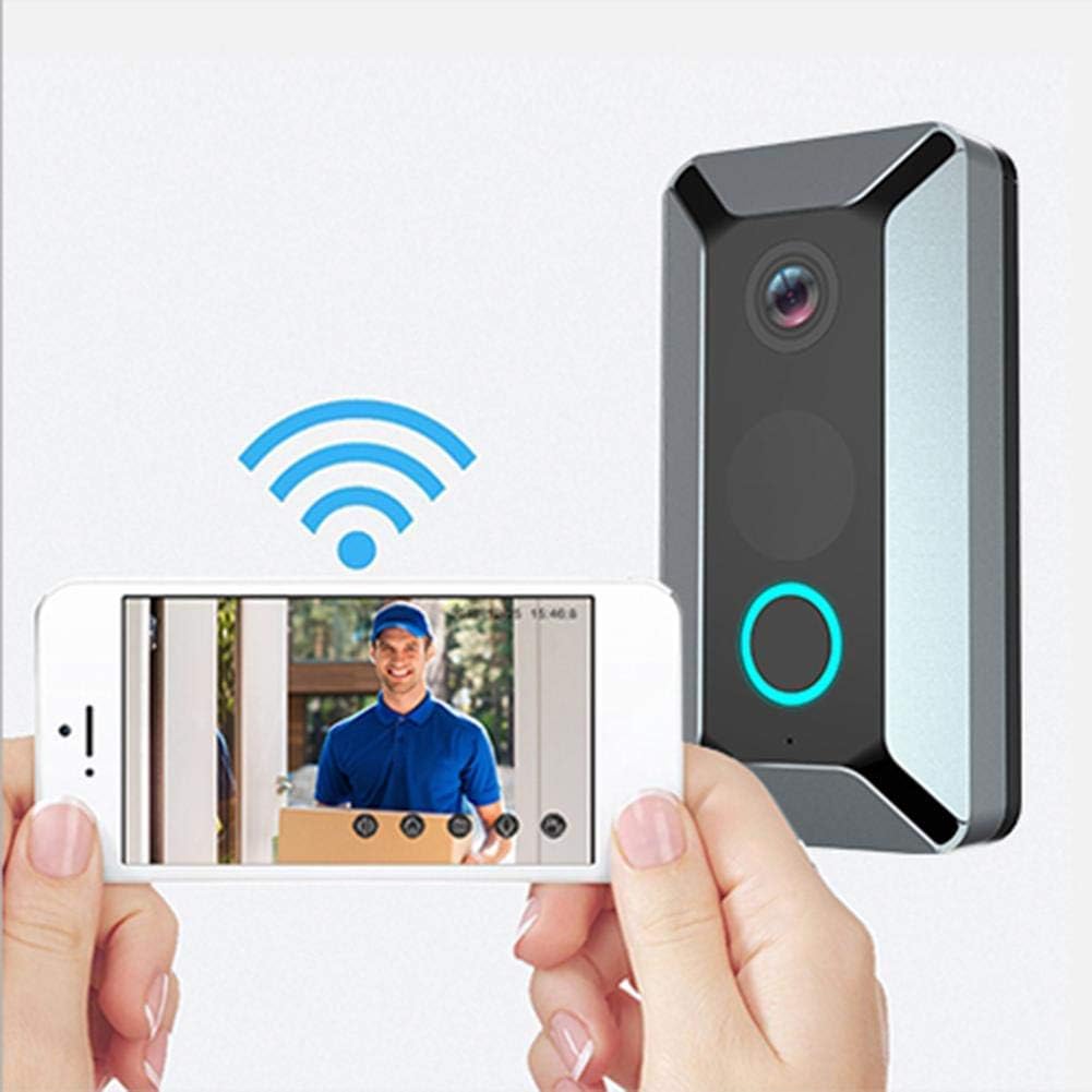 Video Doorbell,WiFi Smart Wireless Doorbell 720P HD Security Home Camera Real-Time Video and Two-Way Talk,Night Vision,Motion Detection App Control for iOS Android(Without Battery)