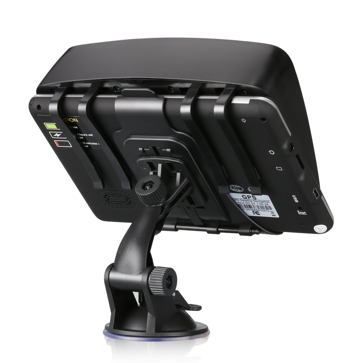 GPS de Coches, FLOUREON Navigation de 7 Pulgadas Pantalla LCD capacitiva Sat Nav Navigator para camión y automóvil con actualizaciones de mapas de por Vida (Negro)