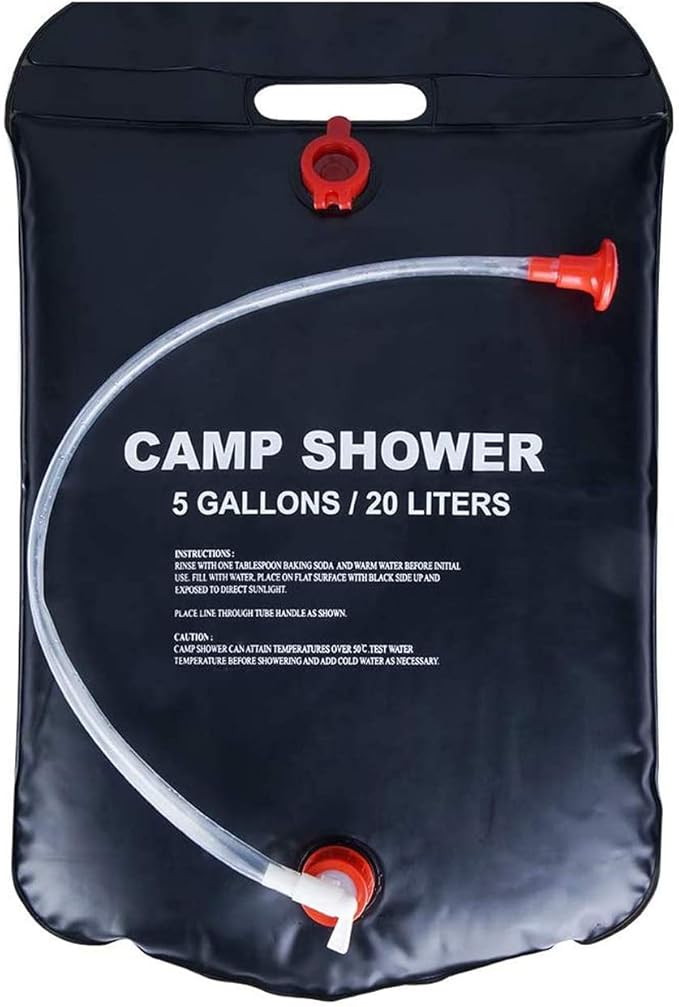 VABNEER Camping Shower Bag 20L Solar Shower Bag with Removable Hose