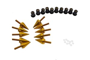 NBVLKH Motorcycle Black Spike Windshield Bolts Screw Nuts Fit For Honda CBR 600rr 1000rr for Suzuki GSXR 600 750 1000 for Yamaha R1 R6 R6s for Kawasaki ZX6R ZX9R ZX10R ZX12 (Gold)