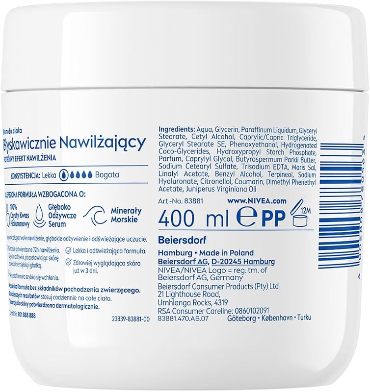 crème 400ml intensiv feuchtigkeitsspendend