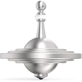 Plexity Labs UFO Tops - Cussac - Metal Spinning Fidget Top - Inspired by The Documented 1967 UFO Sighting in Cussac, France (Cosmic Silver)
