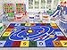 Ottomanson Jenny Collection Blue Base with Multi Colors Kids Children's Educational Our Solar System Design Area Classroom Rugs, Multicolor, 5'0