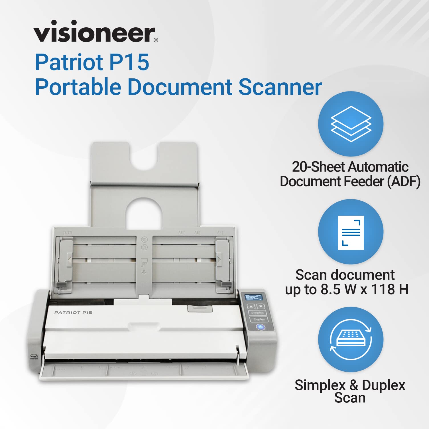 Visioneer Patriot P15 Portable Document Scanner