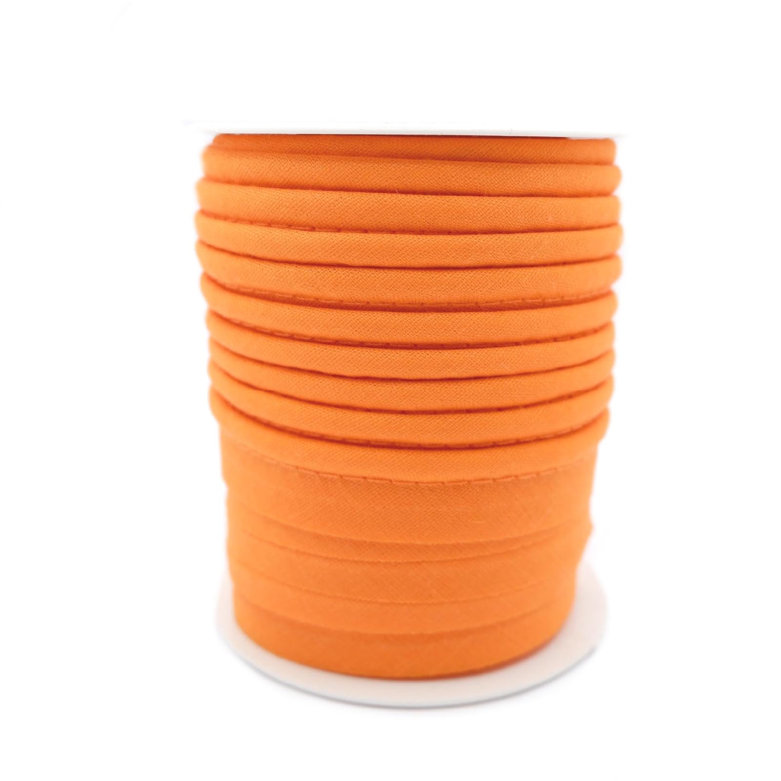 TEXTEX = Piping for Sewing, Decoration, and Crafts. Composition 50% Cotton and 50% Polyester. Total Width of 15mm, Cord of 5mm, and Flap of 10mm. 10 Meter Reel - (Orange)
