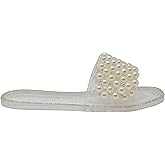 Wild Diva Womens Jelly flip Flop Rhinestone Slippers Sandals