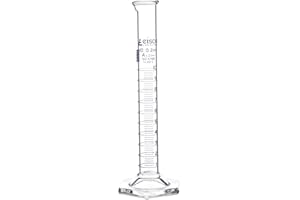 Graduated Cylinder, 10ml - Class A Tolerance ±0.10ml - Hexagonal Base - Blue Graduations - Borosilicate 3.3 Glass - Eisco Labs