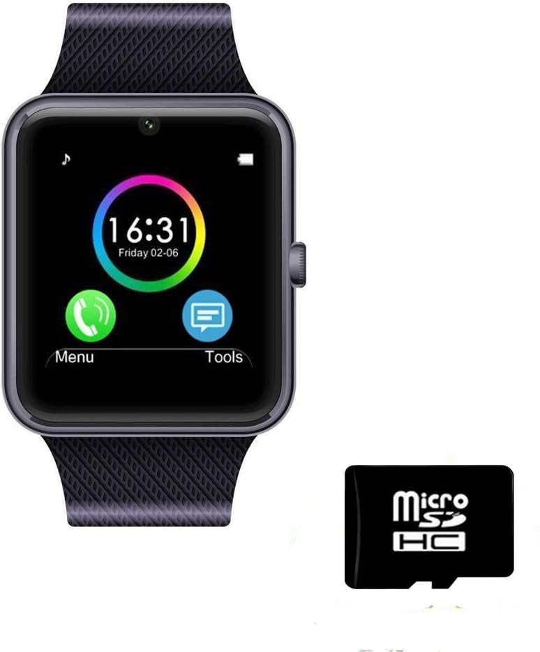 Smartlife Sweatproof Smart Watch Phone for iPhone and Android Smart Phones Include Micro SD Card (Black)