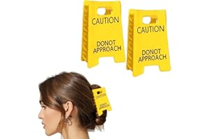 Caution Overstimulated Sign Hair Claw Clip, Hold on Partner Im over Stimulated,A Little Signs to Say I Love You, Funny Yellow
