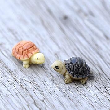 Amazon Com Nisson Decor Wood 2pcs Cute Mini Turtle Resin Garden