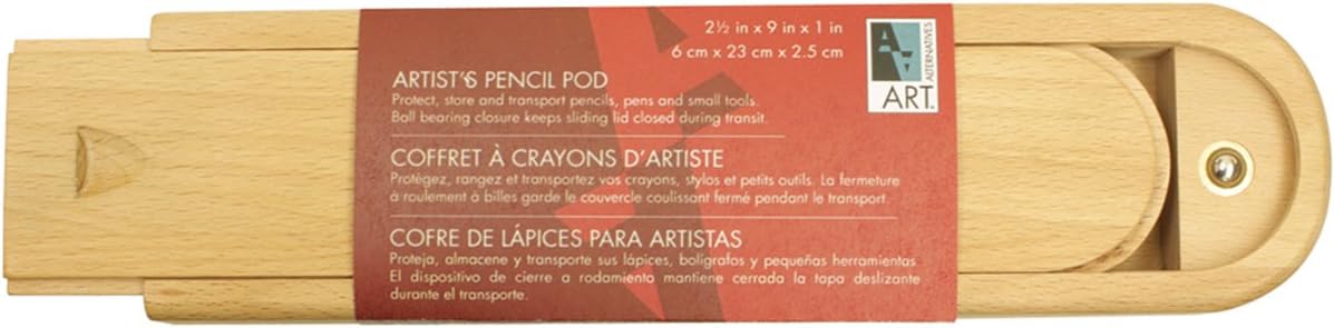 Amazon Com Art Alternatives Wood Box Pencil Pod Brown