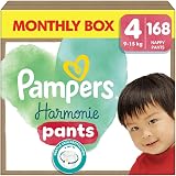 Pampers Harmonie Nappy Pants Size 4 168 Nappies 9kg-15kg Monthly Pack