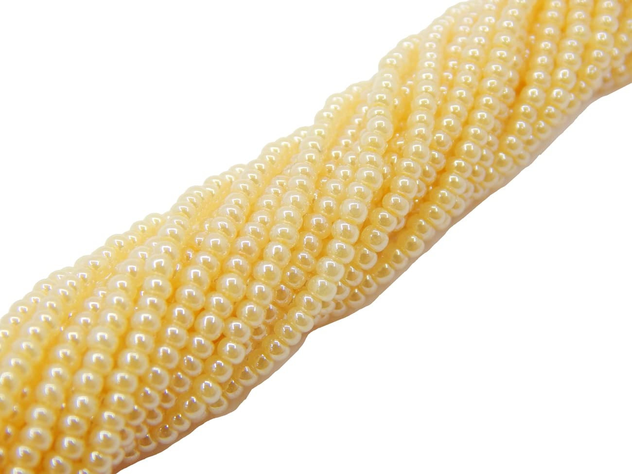 Perlin 2 mm Glass Seed Beads 9000 Pieces Champagne Ceylon Round Preciosa Ornela Czech 11/0 on 24 Strands Indian Beads Seed Beads Pony Beads — image 1