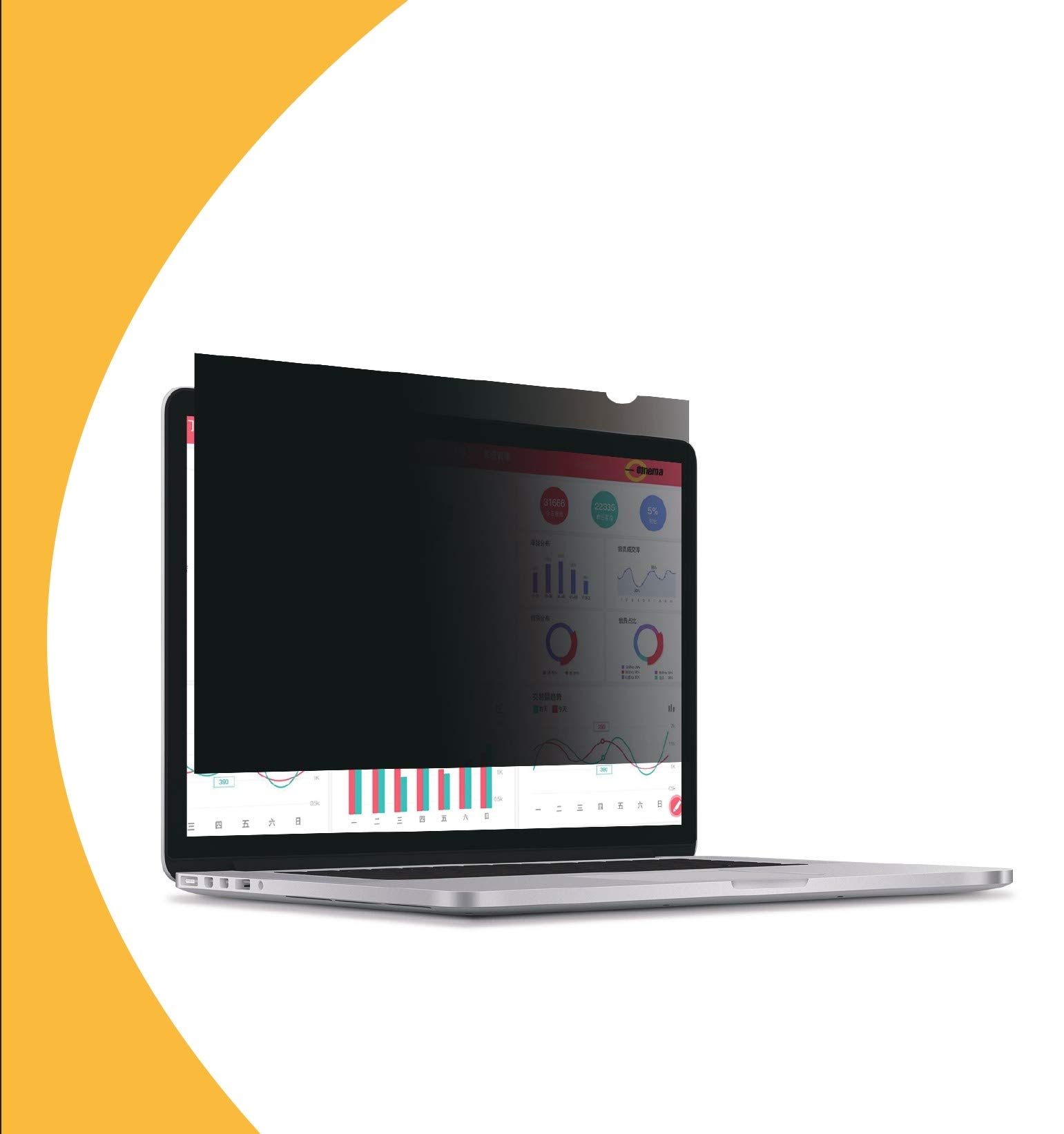 Olnema Magnetic Privacy Screen Filter compatible with Apple MacBook Air 13 & Pro 13 Touchbar (2016 – 2020) Anti Spy Film I Anti Glare Protector 13.3 Inch, Removable and Reusable