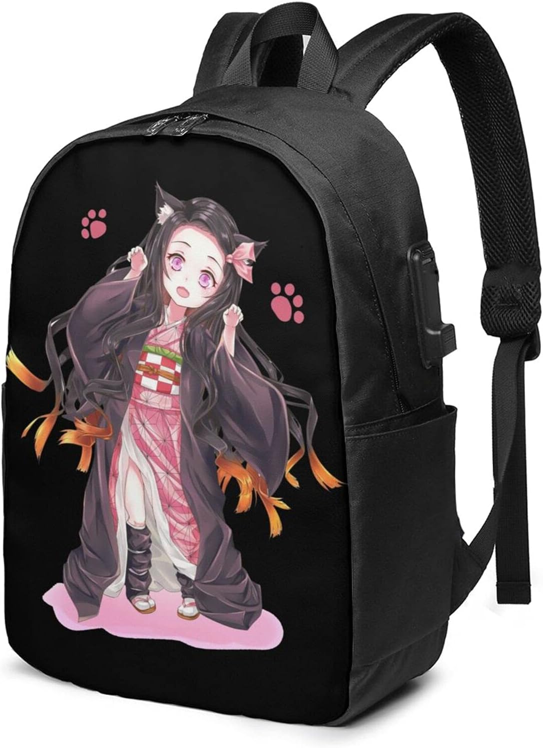 Nezuko Kamado Demon Slayer Mochila Con Puerto De Carga USB auriculares 