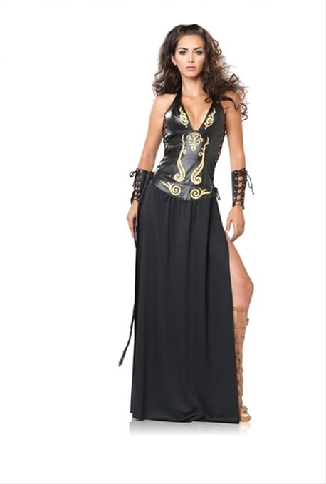 Leg Avenue - Krieger Göttin Kostüm 2-teilig - S - Schwarz/Gold - 83511