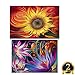 2 Pack 5D DIY Diamond Painting Set Decorating Wall Stickers Crystal Rhinestone Diamond Embroidery Paintings Pictures, Sun Flowers Painting(12X18inch) And lotus Fowers Painting(16X12inch)