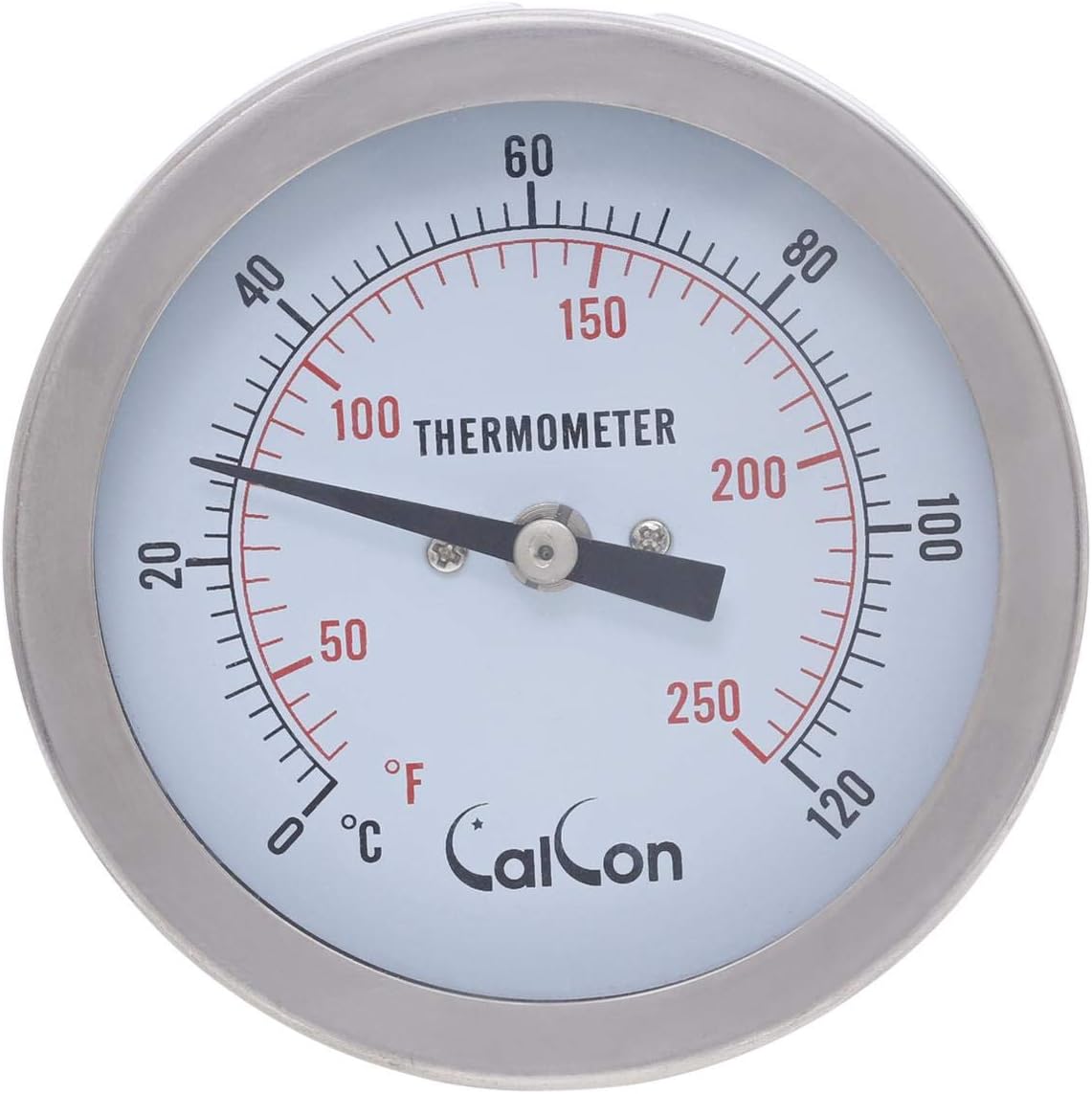 Calcon BiMetal Temperature Gauge, 1/2 Inch NPT Back Adjustable